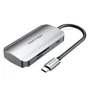 Vention TNHHB Docking USB Tipo-C con 3xUSB 3.0, 1xUSB-C PD 100W, Lector de Tarjetas SD/MicroSD, Color Gris